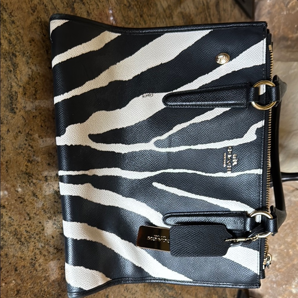 Coach leather Zebra bag